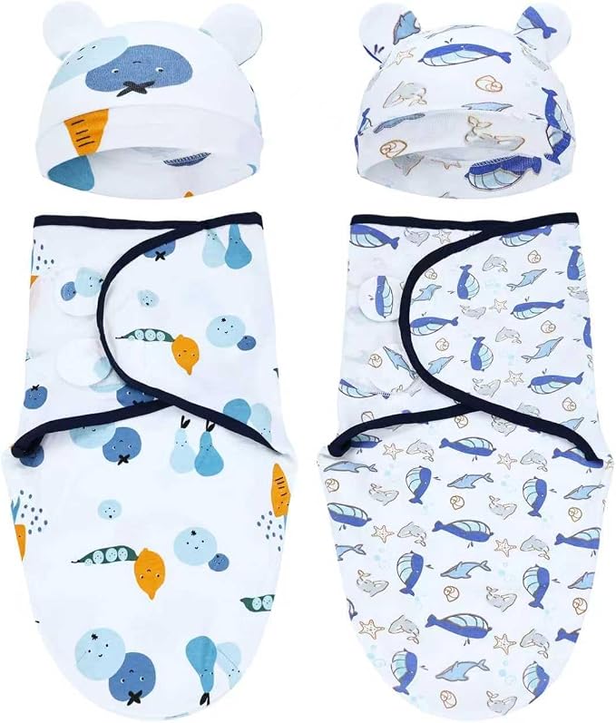 Dizila 2 Sets Adjustable Soft Cotton Blend Newborn Infant Baby Girl Boy by Dizila
