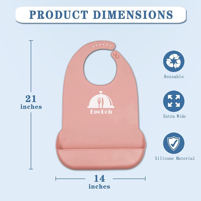 2 Pack Silicone Adult Bibs - Image 2
