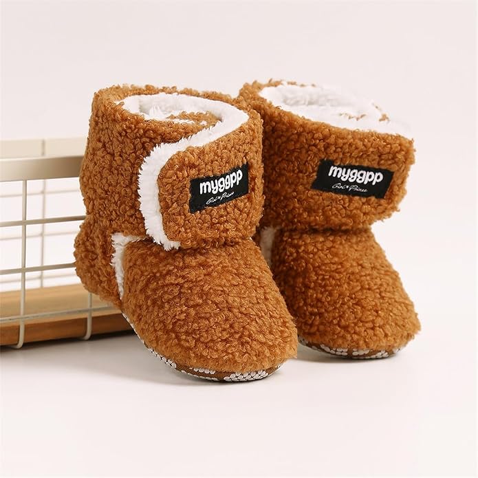 Ohwawadi Infant Baby Boots Boys Girls Cozy Fleece Slippers Snow Boots Winter - Image 8