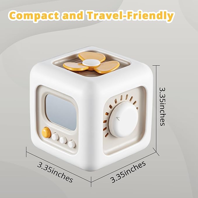 Busy Cube Toy for 1 Year Old Boy, Montessori Toys for 1+ Year Old, Travel Sensory Toys for Toddlers 1-3, Learning Fine Motor Skills| 1st Birthday Gifts Boy 9 12 Months Stocking Stuffers