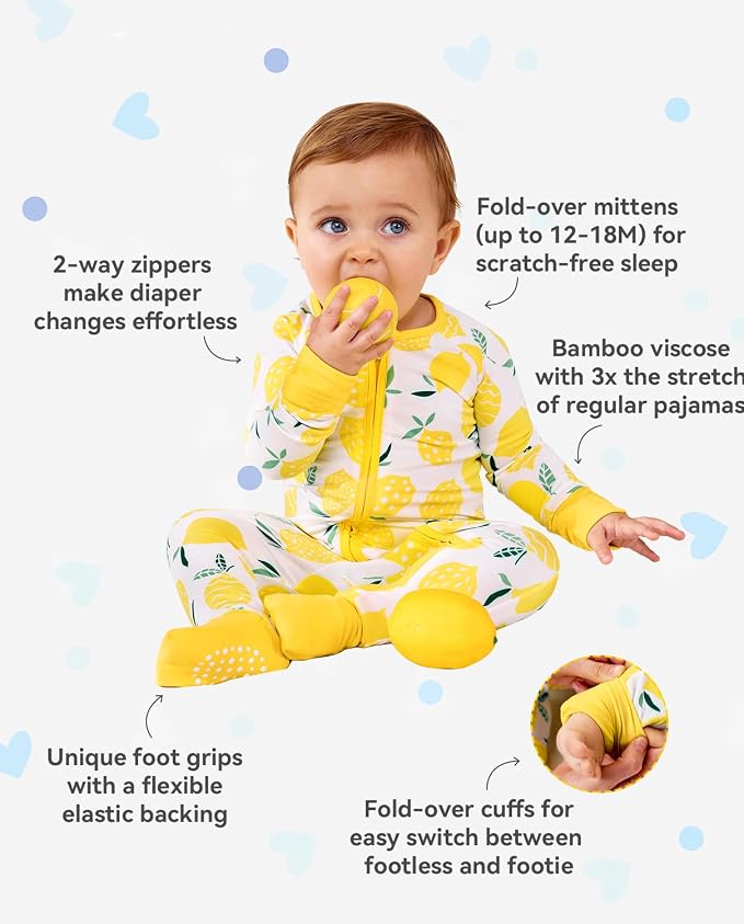 babee Reshinee Viscose Derived from Bamboo Baby Footie Pajamas Convertible - Image 4