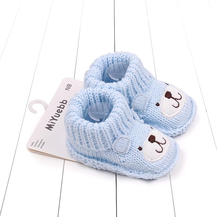 Infant Baby Boys Girls Knitted Booties Soft Cute First Walking Socks Shoes | - Image 2