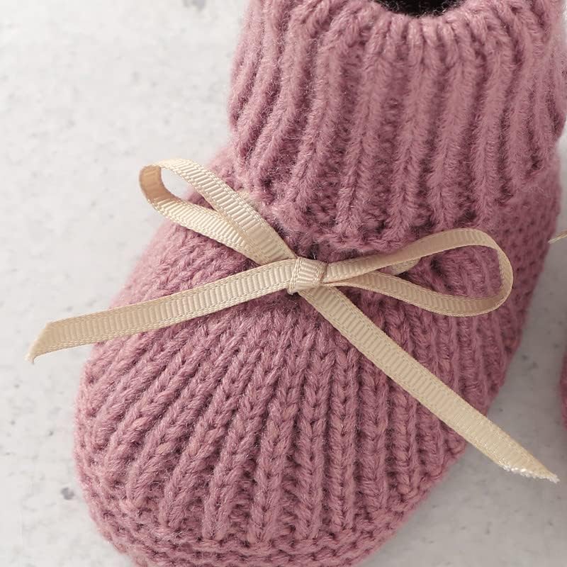 LAWKUL Baby Booties Knit Newborn Shoes Cozy First Walkers Infant Toddler Boots - Image 4