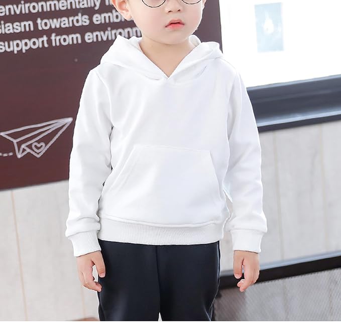 Baby Kids Boy Girl Solid Casual Pocket Hoodie Sweatershirt Long Sleeve Pullover - Image 7