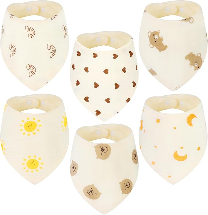 Accmor Muslin Baby Bibs, Soft Baby Bandana Drool Bibs by Accmor
