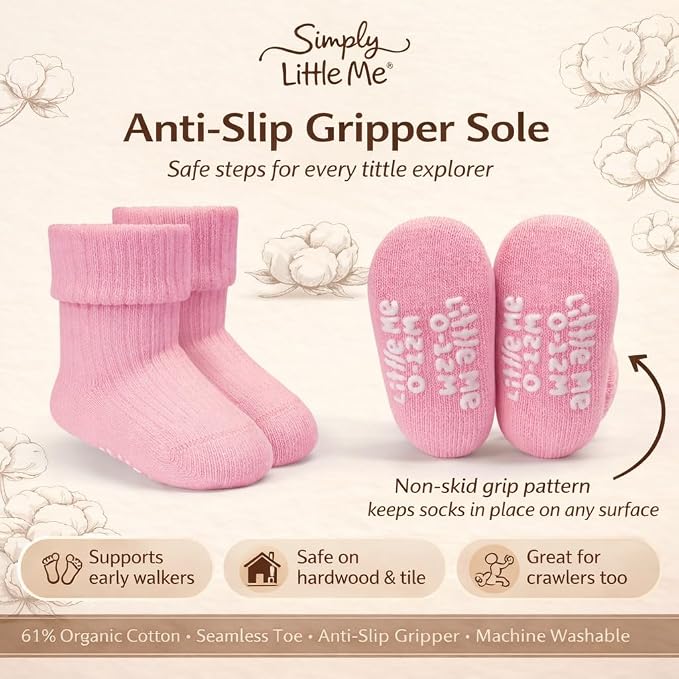 Little Me Baby Socks 16 Pairs | 61% Organic Cotton | Sizes 0-12M & 12-24M | - Image 5