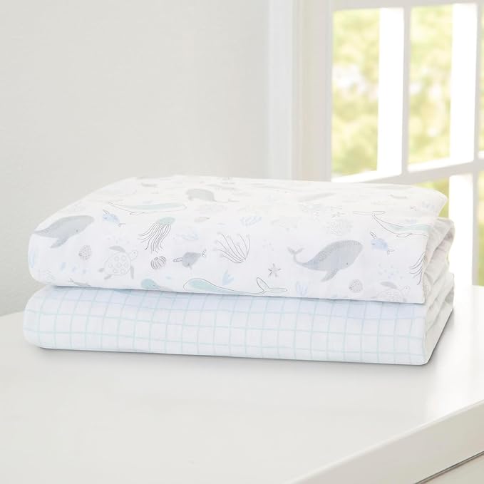 Delta Children 100% Organic Cotton Fitted Crib Sheets, Sea Life + 100% Organic - Image 10