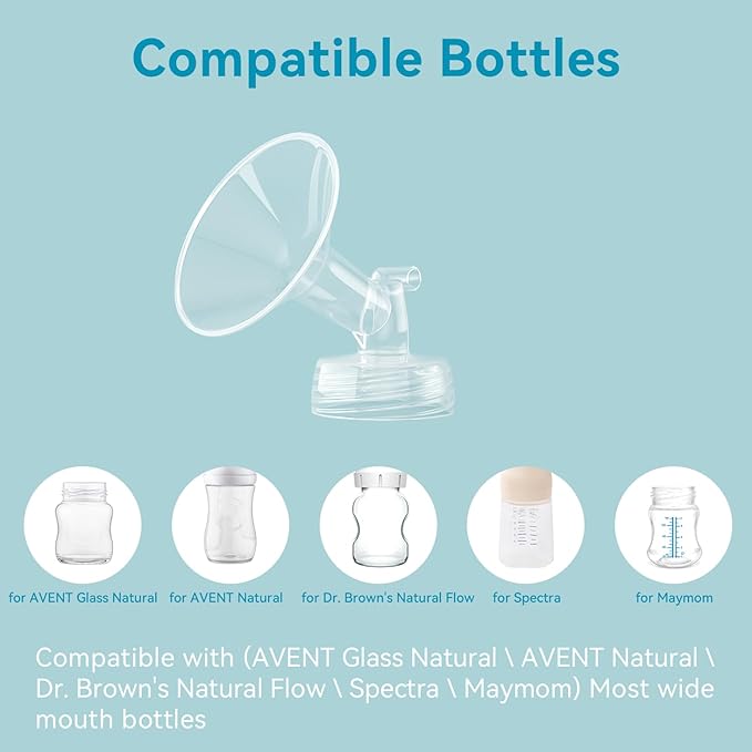 Breast Pump Accessories Kit - 24mm Flange Set Compatible with Spectra S1/S2/Motif Luna, Includes Valves, Tubing & Backflow Protectors