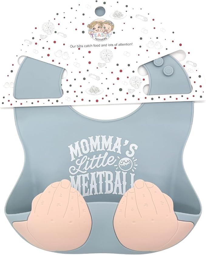 Teasin' Teethers Funny Italian Silicone Baby Bib - Image 3