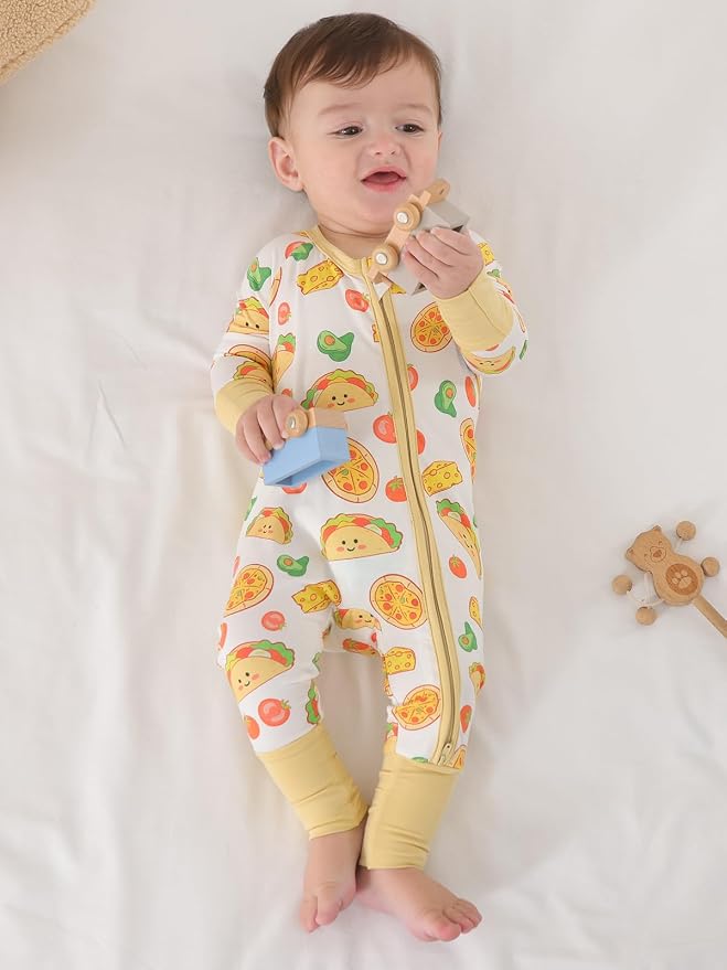 GUISBY Baby Footless Pajamas, Rayon of Bamboo, NB-2T | Rayon of bamboo softness - Image 5