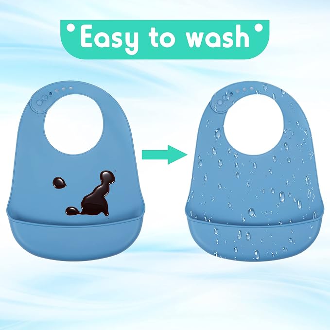 2 Pieces Adult Bibs Washable Silicone Adult Bibs - Image 5