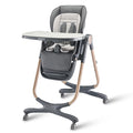 6 in 1 Convertible High Chairs for Babies and Toddlers,Portable High Chair with Dishwasher Tray and 4 Wheel,Booster Seat for Dining Table,Foldable Toddle and Baby Feeding Highchair (Gold-Grey)