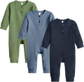 Bafeicao Baby Boy Girl 2/3 Pack Solid Romper Ribbed Short/Long Sleeve | by Bafeicao