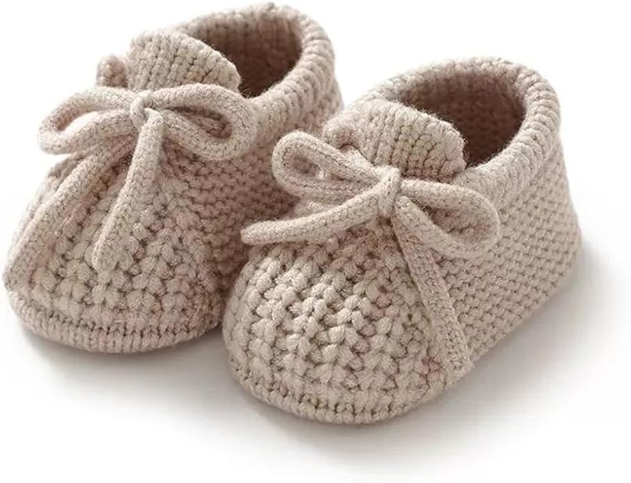 Newborn Shoes, Baby Girls Boys Hand Knit Booties, Photography Props, Photoshoot - Image 3