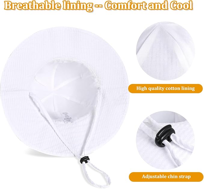 Baby Girl Sun Hat with UPF 50+ Outdoor Adjustable Beach Hat with Wide Brim - Image 6