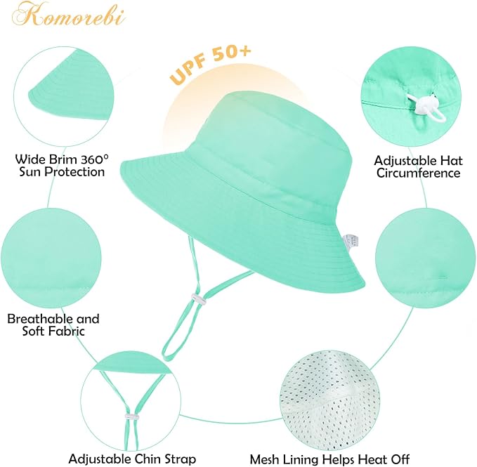 Komorebi Toddler Sun Hat UPF 50+ Kids Beach Bucket Hats Boys Girls 0-8Y | Cute - Image 6