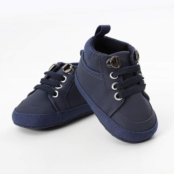 Meckior Toddler Baby Boys Girls High Tops Ankle Sneakers Soft Anti-Slip Sole PU - Image 6