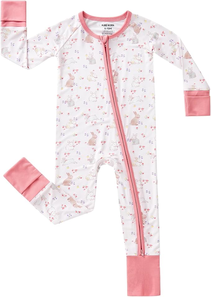 pureborn Baby Sleeper Viscose from Bamboo Zipper Footies 0-24 Months by pureborn