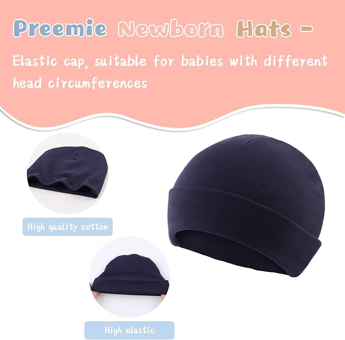 Bamery Cotton Baby Girl Hat Preemie Boys Beanie Newborn Hospital Hats Winter - Image 4