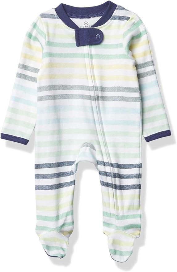 HonestBaby Baby Boys' Sleep & Play Footed One-piece Pajama Sleeper 100% Organic by HonestBaby