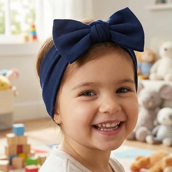 Baby Girl Headbands-Infant, Toddler Cotton Handmade Hairbands - Image 3