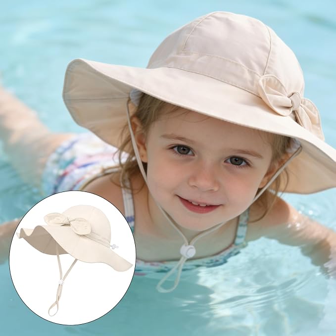 Baby Girl Sun Hat Kids Summer Beach Wide Brim Hats Toddler Bucket Hat - Image 4