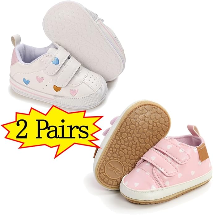 Clowora Baby Boys Girls Shoes Non-Slip Rubber Sole Sneakers Infant First Walking Toddler Crib Shoes Newborn Loafers Flats.