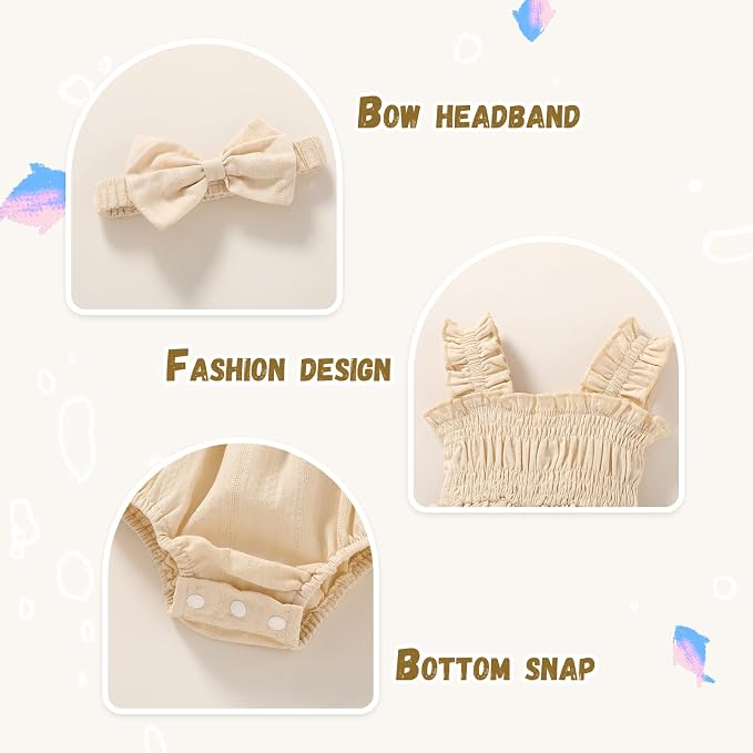 YOUNGER TREE Baby girl Romper Infant Summer Clothes Ruffle Sleeveless One Piece - Image 5