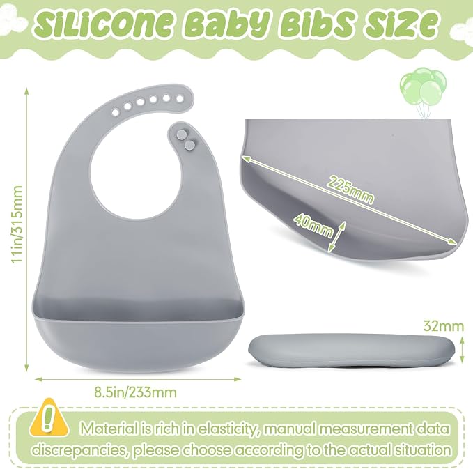 Mepase Silicone Bibs for Baby Waterproof Silicone Bib | Soft Food-grade Material - Image 2