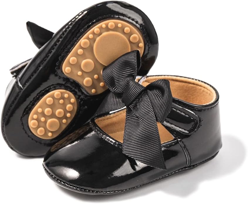 KIDSUN Infant Baby Girls Mary Jane Shoes Non-Slip Rubber Sole Ballet Slippers by KIDSUN