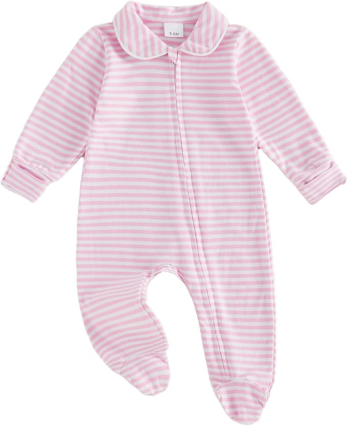 Seyurigaoka Newborn Baby Boy Girl Romper Long Sleeve Zipper Jumpsuit by SEYURIGAOKA