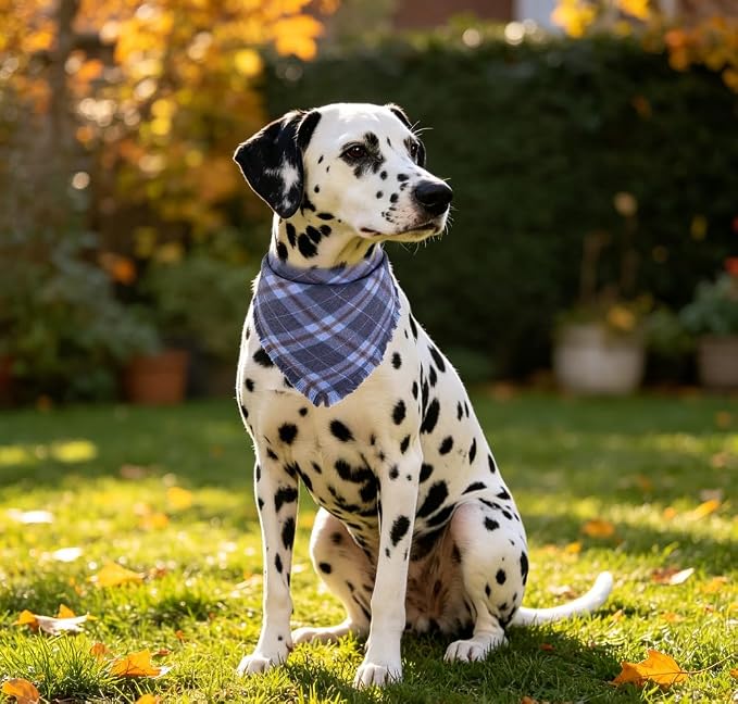 Fall Dog Bandana Autumn Thanksgiving Plaid Reversible Triangle Bibs Scarf - Image 5