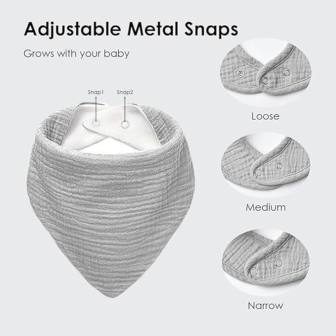 Muslin Baby Bibs for Boys Girls, Soft Cotton Baby Drool Bibs, Drooling and - Image 2