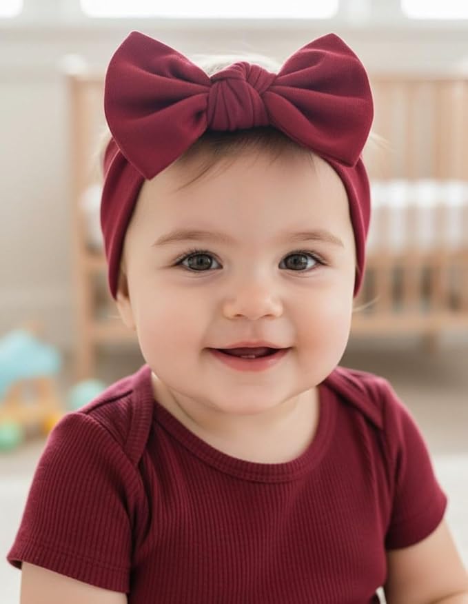 Baby Girl Headbands-Infant, Toddler Cotton Handmade Hairbands - Image 6