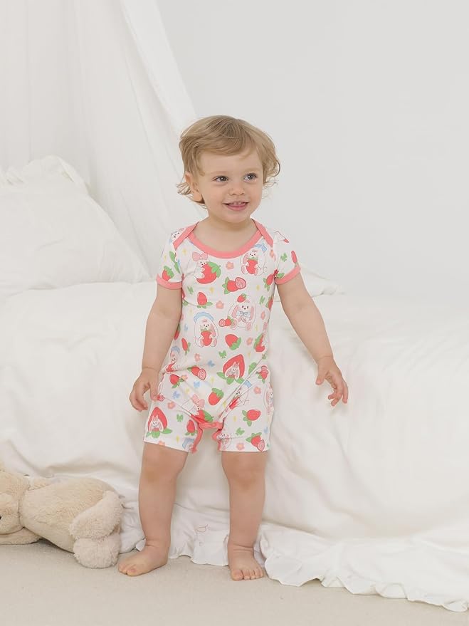 GUISBY Baby Rayon Romper Pajamas, 0-24M | Silky Soft Feel，Snap Closure，Footless - Image 7