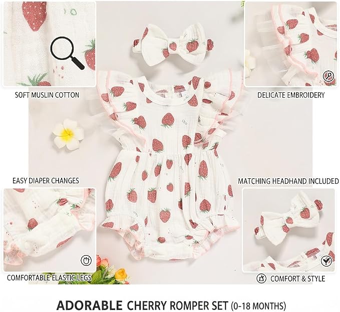 TITKKOP Ruffle Bubble Romper for Baby Girl | One-Piece Shorts Jumpsuit | Summer - Image 7