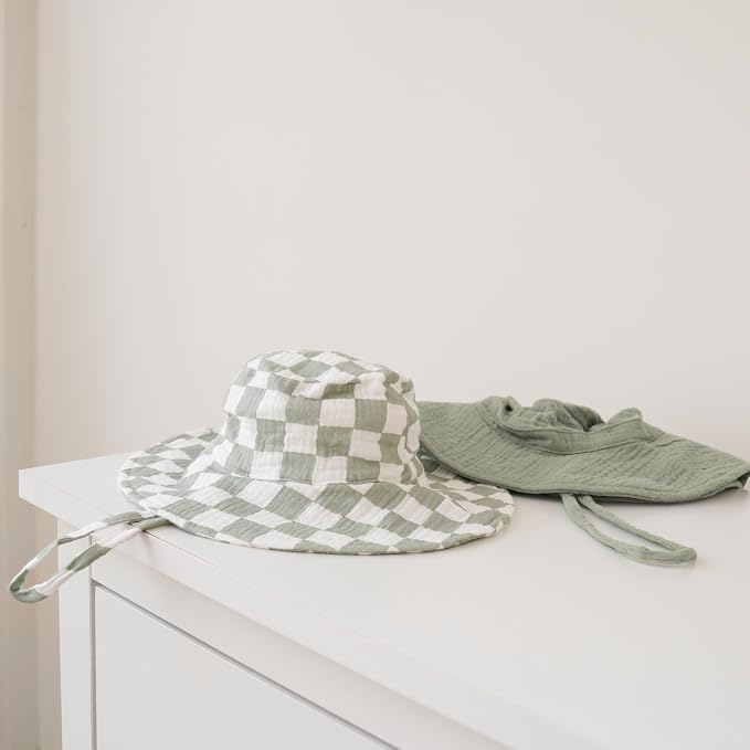 Konssy 2-Pack Muslin Baby Girl Sun Hats - Image 6