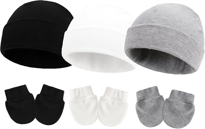 UTTPLL Newborn Hats Mittens Set Toddler Girls Boys Cotton Nursery Hospital by UTTPLL