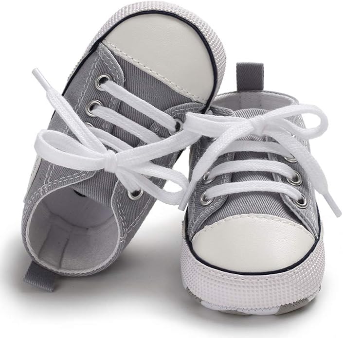 Unisex Baby Girls Boys Canvas High-top Shoes, Newborn Infant Anti-Slip Soft - Image 4