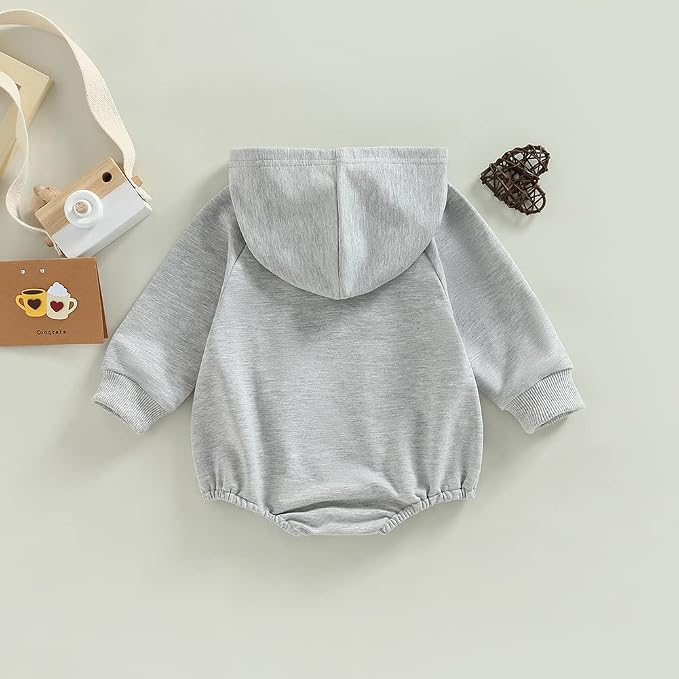 Thorn Tree Newborn Baby Boys Hooded Sweatshirt Long Sleeve Solid Romper Infant - Image 6