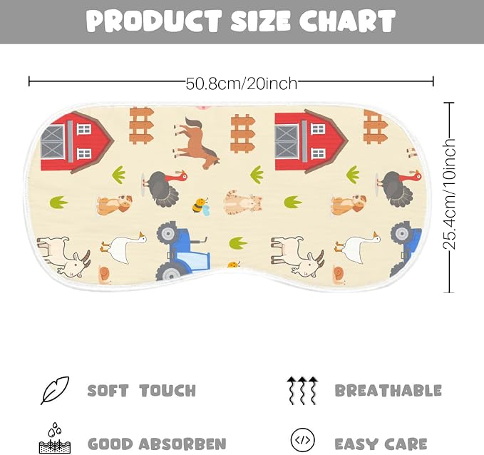 6 Pack Farm Burp Cloths Baby Boys Girls - Image 7