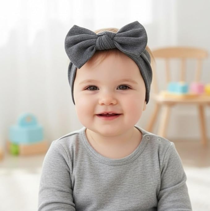 Baby Girl Headbands-Infant, Toddler Cotton Handmade Hairbands - Image 2