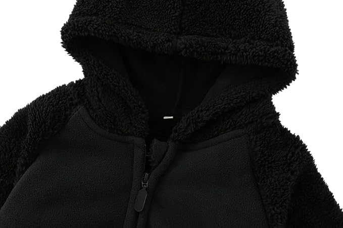 Toddler Winter Coats Baby Boys Girls Fuzzy Sherpa Fleece Jackets - Image 4
