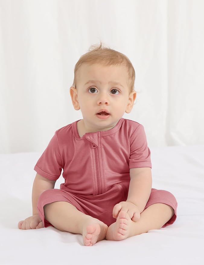 Jimonda Baby Bamboo Rayon Rompers Short Sleeve 3pc Pjs - Image 5