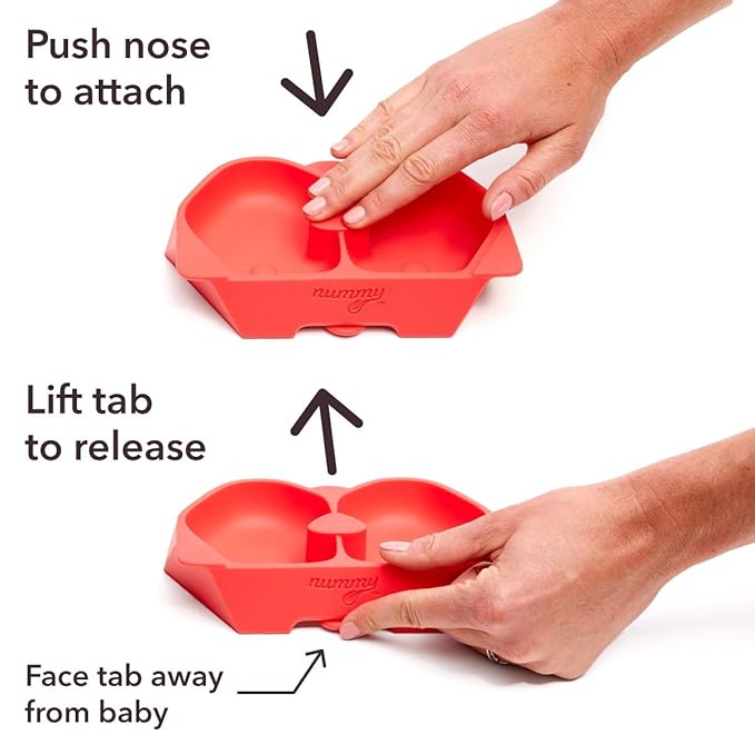 Nummy BOWL - Pure Silicone Bowl with Hidden Suction Cup for Babies and Toddlers | BPA and Phthalate Free | Microwave and Dishwasher Safe | Great Baby Gift (Red, Puppy Pal Collection)