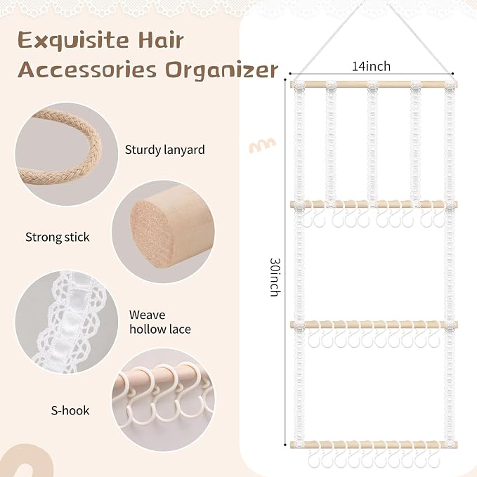 POVETIRE Headband Holder Hair Bows Organizer - Image 3