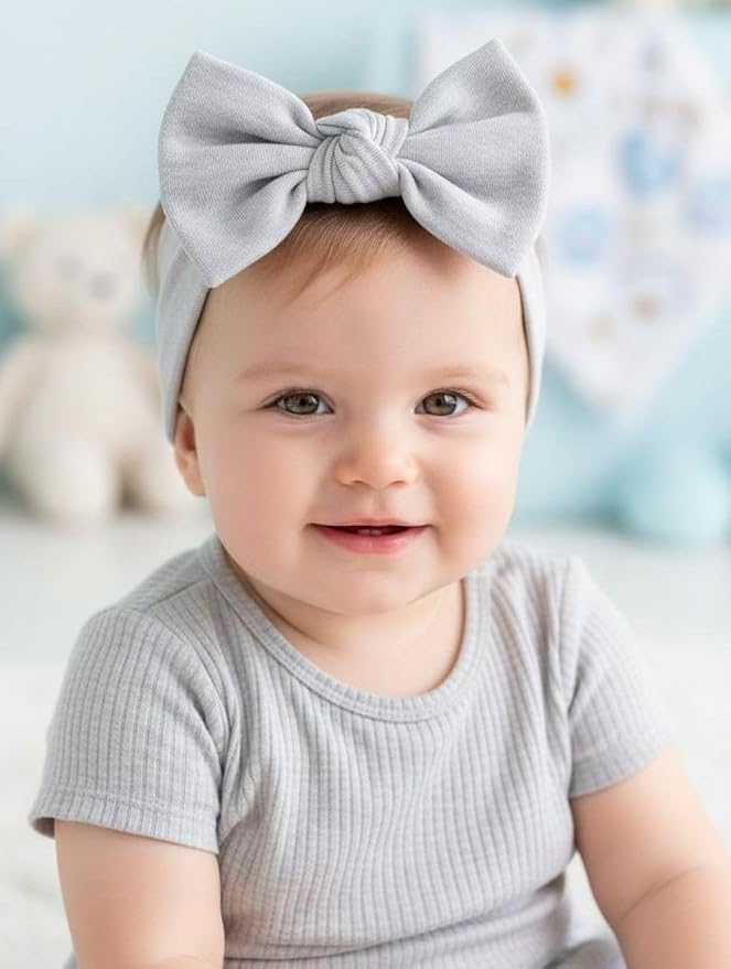 Baby Girl Headbands-Infant, Toddler Cotton Handmade Hairbands - Image 2