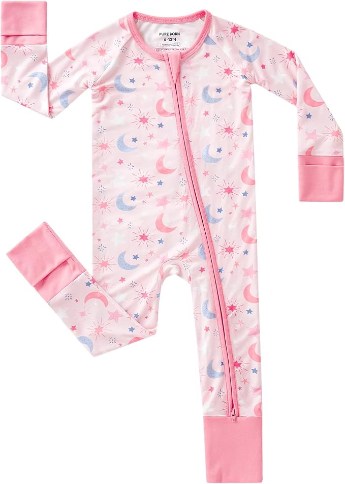 pureborn Baby Sleeper Viscose from Bamboo Zipper Footies 0-24 Months by pureborn