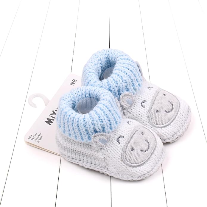 Infant Baby Boys Girls Knitted Booties Soft Cute First Walking Socks Shoes | - Image 3