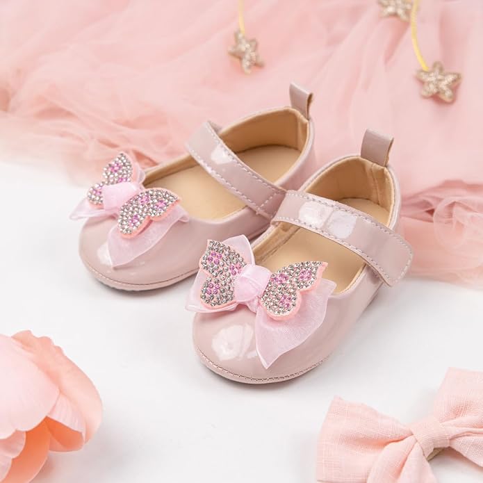 KIDSUN Infant Baby Girls Mary Jane Shoes Non-Slip Rubber Sole Ballet Slippers - Image 5